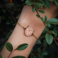 Bracelet en bois animal hibou