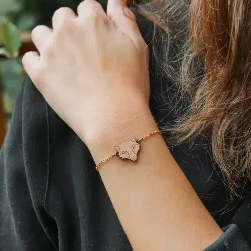 Fox animal wooden bracelet