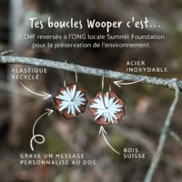 Polär-Creolen aus Holz, inspiriert von Frost und Eis