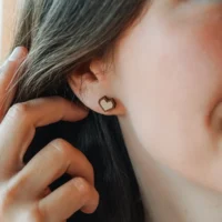 Swiss wooden ear nails with heart design