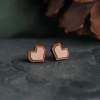 Swiss wooden ear nails with heart design
