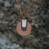 Upsylon wooden necklace, modern and refined design inspired by the Art Deco period
