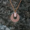 Upsylon Swiss wood necklace, modern and minimalist design inspired by the Art Deco period