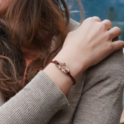 Swiss wooden bracelet inspired by the famous Matterhorn summit