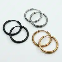 Base-creoles-boucles-oreilles-en-bois-daisy Stainless steel hoop earring bases for jewelry