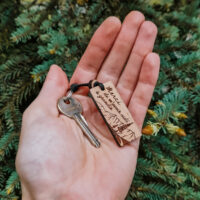 Wooden keychain - thank you teacher - 3 Wooden keychain Thank you teacher