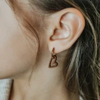 Luv wooden earrings, heart-shaped design, perfect Valentine's Day gift, mother-daughter gift