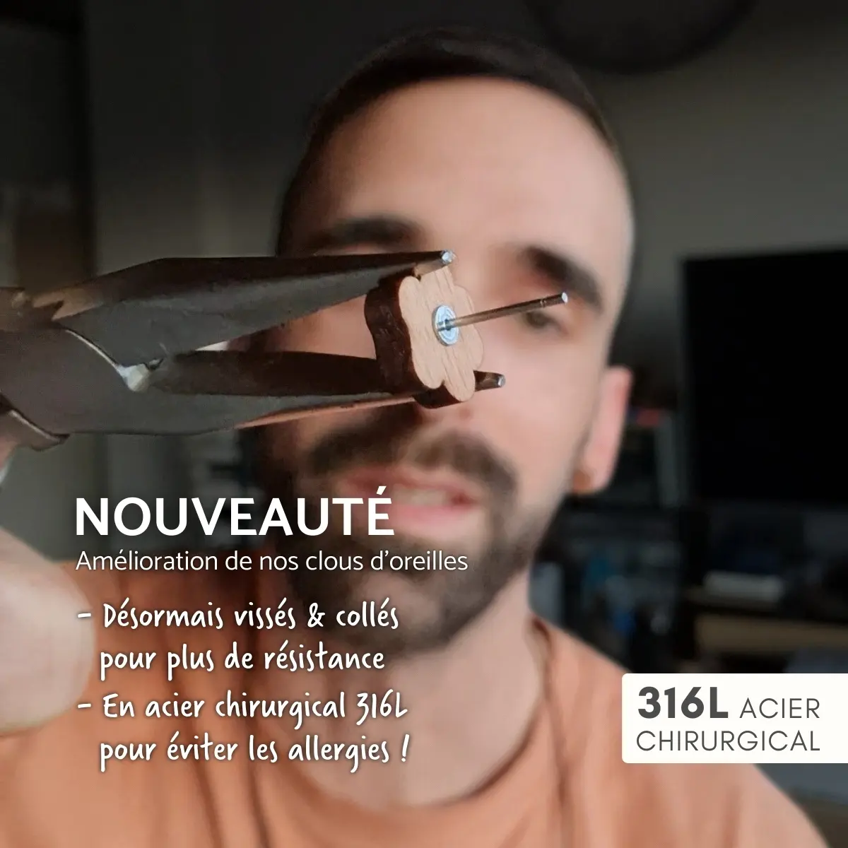 Clous d'oreilles en bois Qanuk