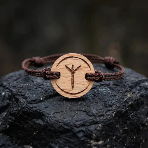 bracelet-en-bois-viking-algiz-1 Bracelet en bois Vikings Algiz - Protection et contrôle des émotions