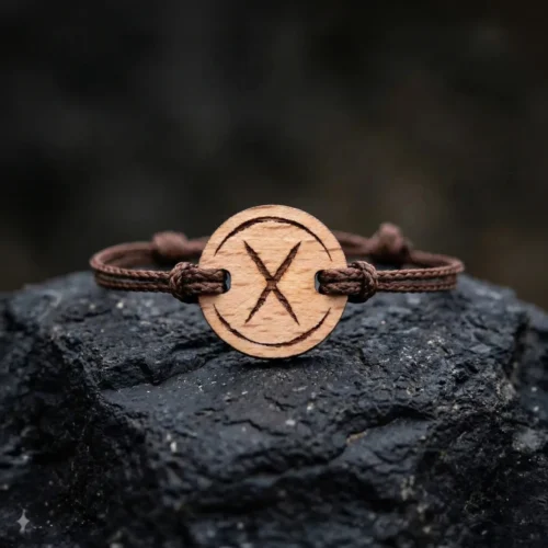 Bracelet en bois Vikings Gebo - Union, mariage et équilibre
