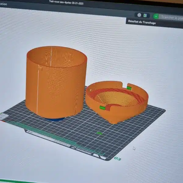 Recyceltes Glas 4 Modellierung einer Wassermühle